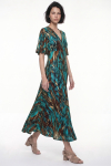 Vestido Jersey Estampa Revoada Decote Em V