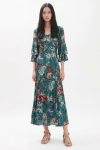 Vestido Jersey Est Jardim Das Aves Decote Redondo