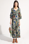Vestido Jersey Est Jardim Das Aves Decote Redondo