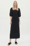 Vestido Viscose Metal Bordado Flores