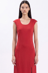 Vestido Reto Com Decote Redondo
