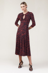 vestido jersey zebra decote gota