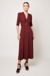 vestido jersey textura drapeado decote