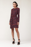 vestido jersey zebra detalhe cintura