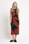 vestido bouclê patchwork