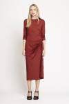 vestido new jersey drapeado