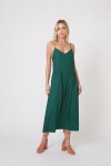 vestido viscose plano cintura deslocada