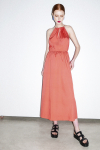 vestido tricoline amarração cintura