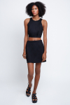 blusa malha dupla leve cropped