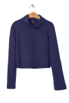blusa malha dupla leve cropped