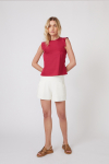 blusa tricoline com pregas