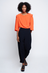 blusa seda com babados