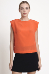 blusa seda regata com ombreiras