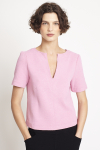 blusa bouclê decote V