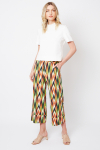 calça jersey estampa ikat com barra aplicada