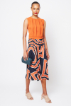 saia jersey estampa gipsy franzido