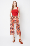calça jersey estampa ikat com barra aplicada