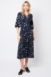 vestido jersey estampa luzes decote em X
