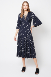 vestido jersey estampa luzes decote em X