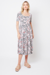 vestido jersey estampa renda decote quadrado