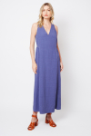 vestido modal com linho detalhe na lateral