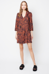 vestido jersey estampa caxemira com cordão