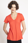 camiseta viscose básica viés dec V manga curta