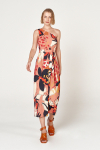vestido jersey estampa astromélia ombro único