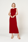 vestido bouclê decote gotas costas midi