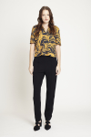 blusa jersey plumas quadradinha com gola