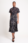 saia jersey estampa pesponto floral
