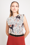 blusa jersey estampa equestre