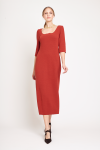 vestido malha dupla bouclê