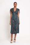 vestido jersey estampa penas