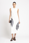 vestido malha dupla leve silk pontilhismo