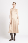 vestido cetim com recortes