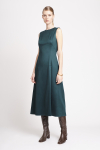 vestido cetim com recortes