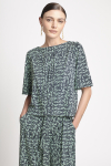 blusa jersey estampa palha pregas
