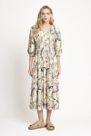 vestido jersey estampa natureza midi