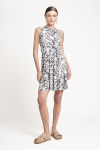 vestido jersey curto estampa jardim