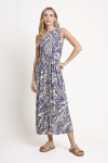 vestido jersey est folhagem detalhe cintura