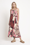 vestido jersey estampa floral pregas