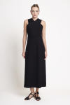 vestido malha dupla bouclê cruzado