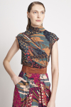 blusa estampa mangá amarração