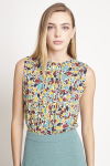 blusa jersey estampa alegria pregas