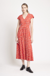 vestido jersey estampa ginkgo recortes