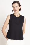 blusa malha dupla leve basque costas