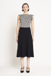 blusa jersey estampa renda pregas