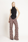 calça jersey estampa tressê flare