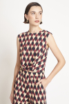 blusa jersey estampa tressê transpasse barra
